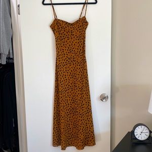 Midi Leopard Print Dress with cutout Back